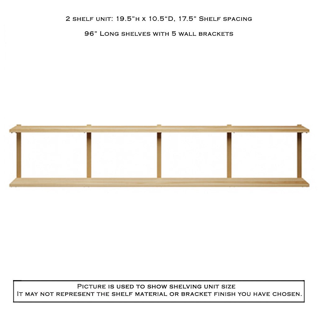 Wall Mount 2 Shelf Unit: 19.5" H
