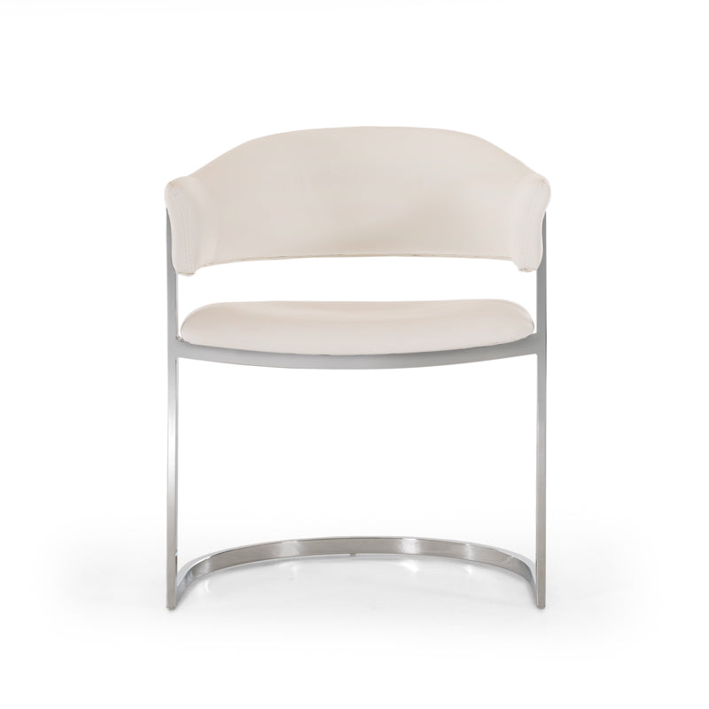 Black and Silver Upholstered Faux Leather Open Back Dining Arm Chair
