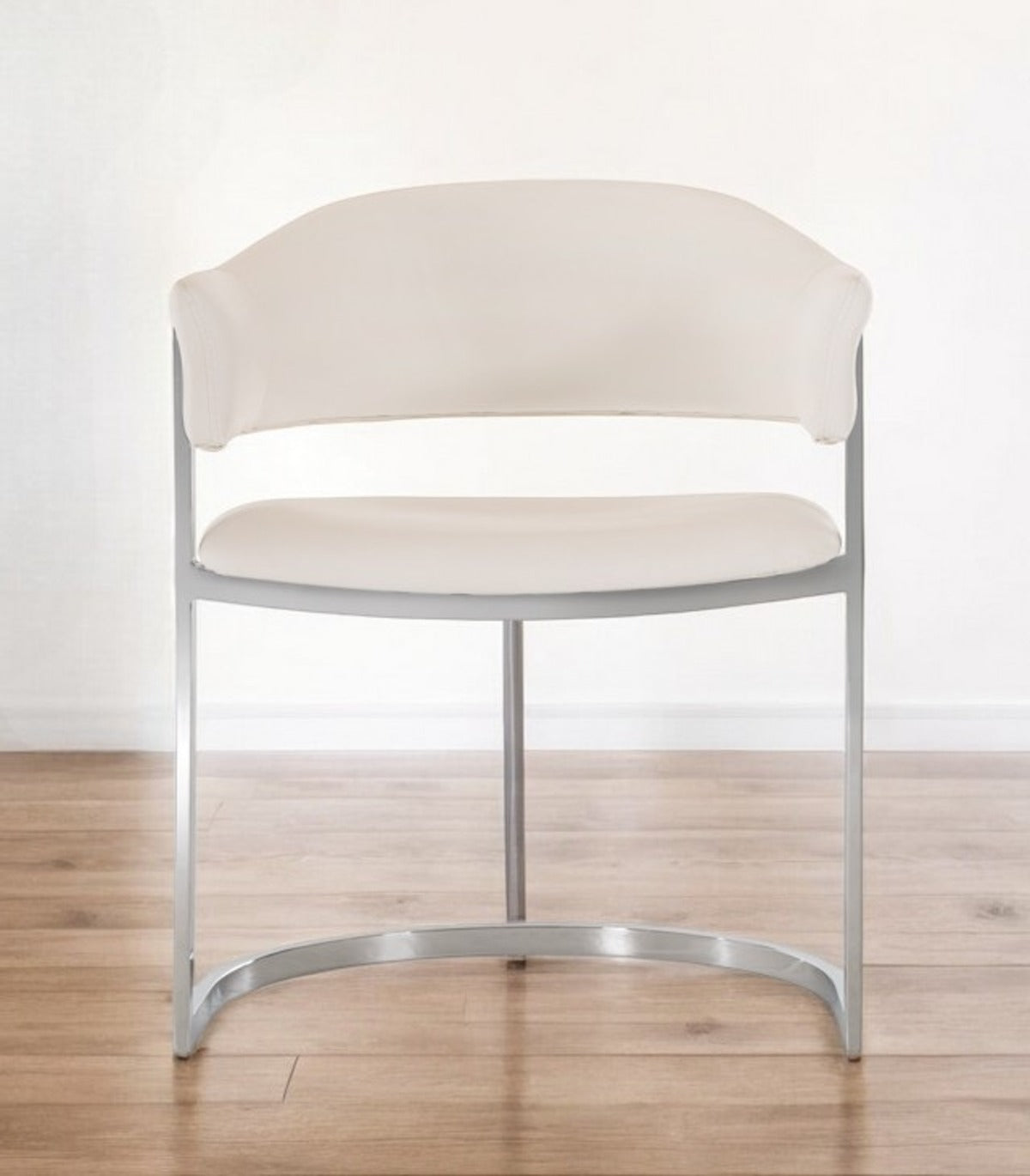 Black and Silver Upholstered Faux Leather Open Back Dining Arm Chair