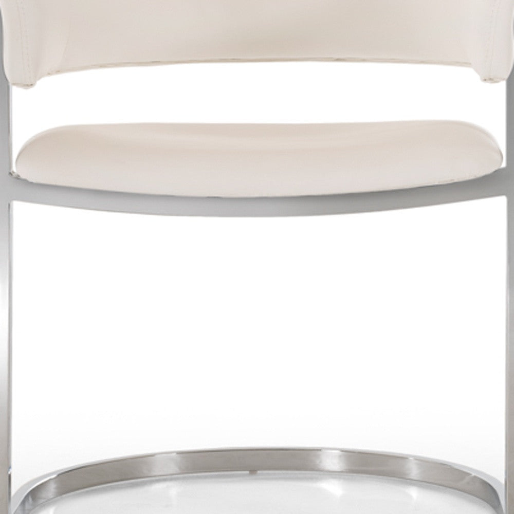 Black and Silver Upholstered Faux Leather Open Back Dining Arm Chair