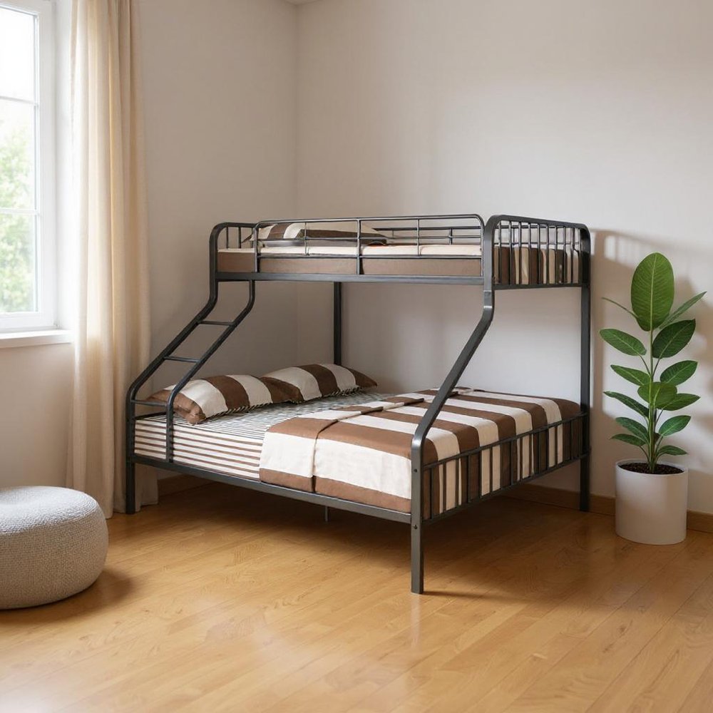 Gunmetal Twin Over Queen Bunk Bed