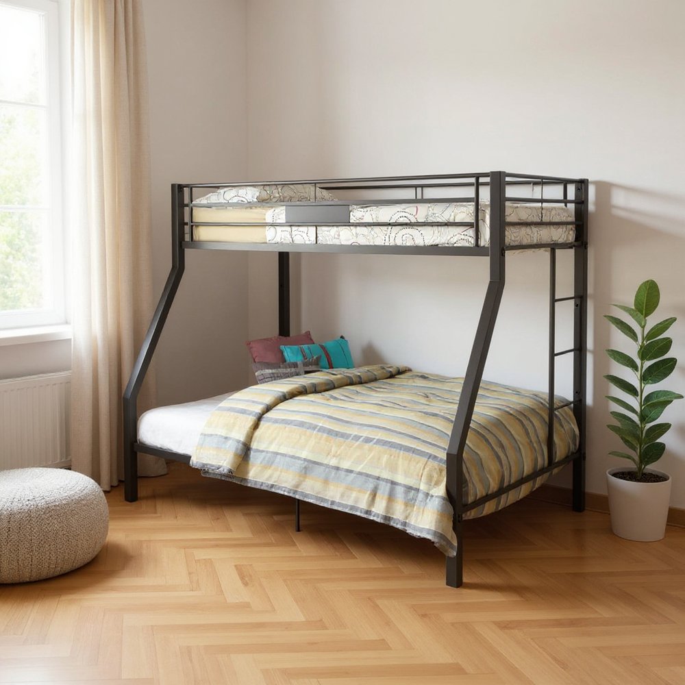 Brown Twin Over Full Metal Bunk Bed