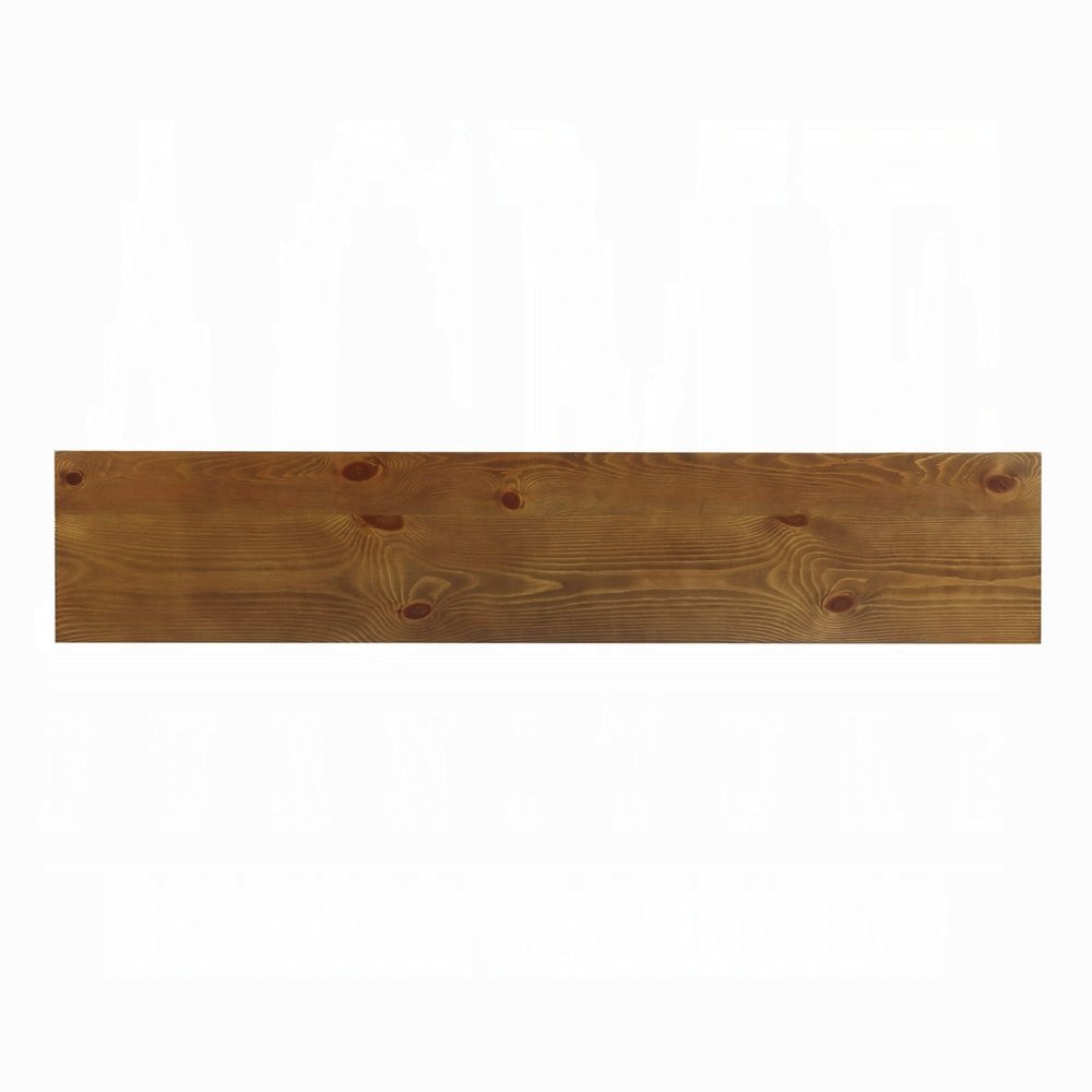 60" Brown Solid Wood Floor Shelf Console Table