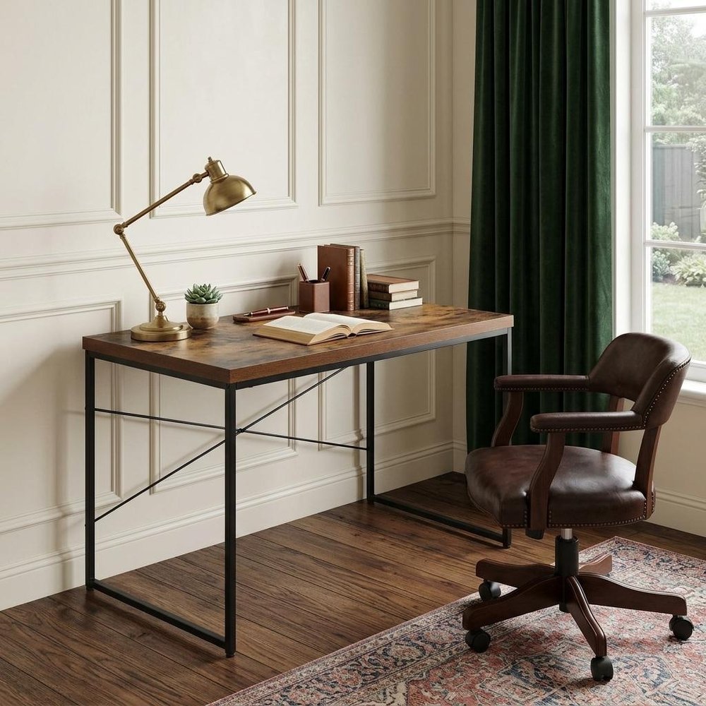47" Brown and Black Computer Desk