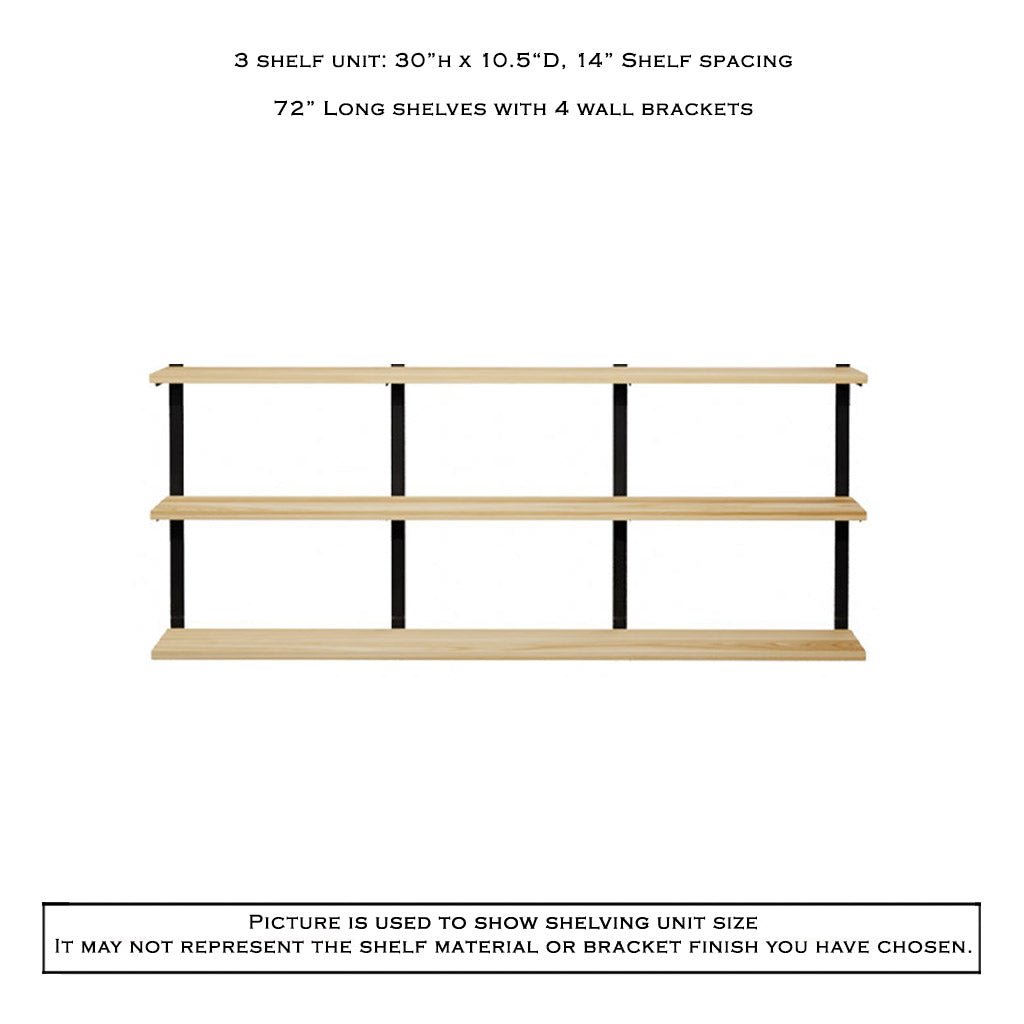 Wall Mount 3 Shelf Unit: 30" H