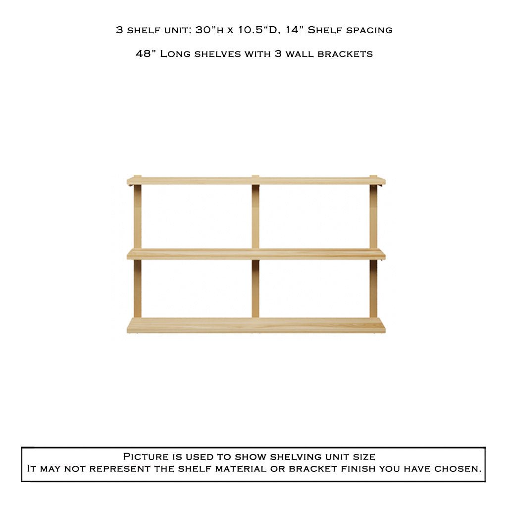 Wall Mount 3 Shelf Unit: 30" H