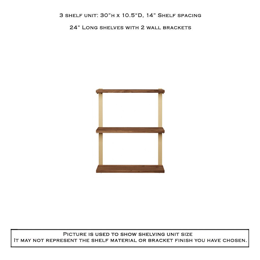Wall Mount 3 Shelf Unit: 30" H