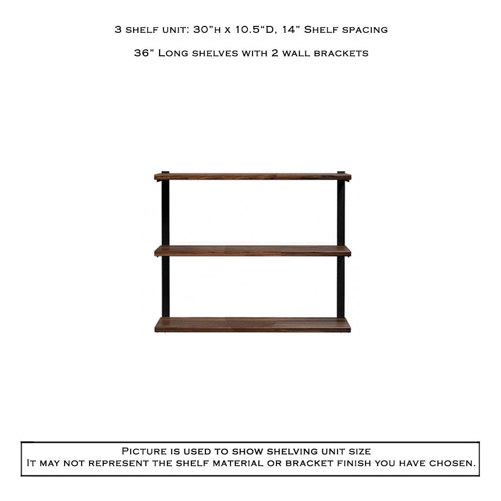 Wall Mount 3 Shelf Unit: 30" H