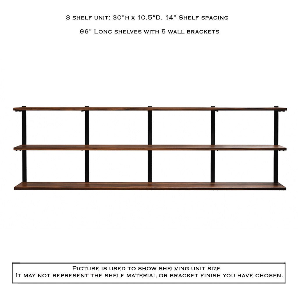 Wall Mount 3 Shelf Unit: 30" H