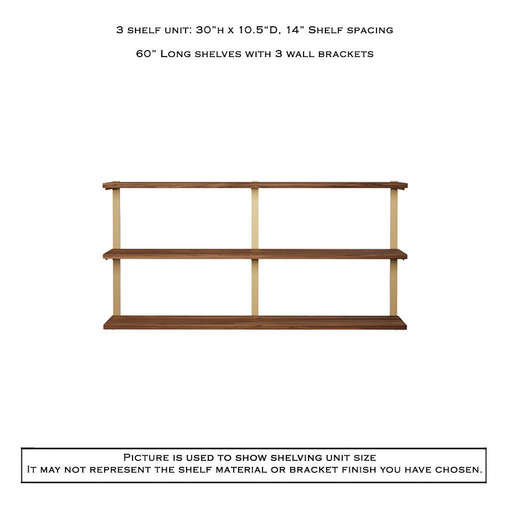Wall Mount 3 Shelf Unit: 30" H