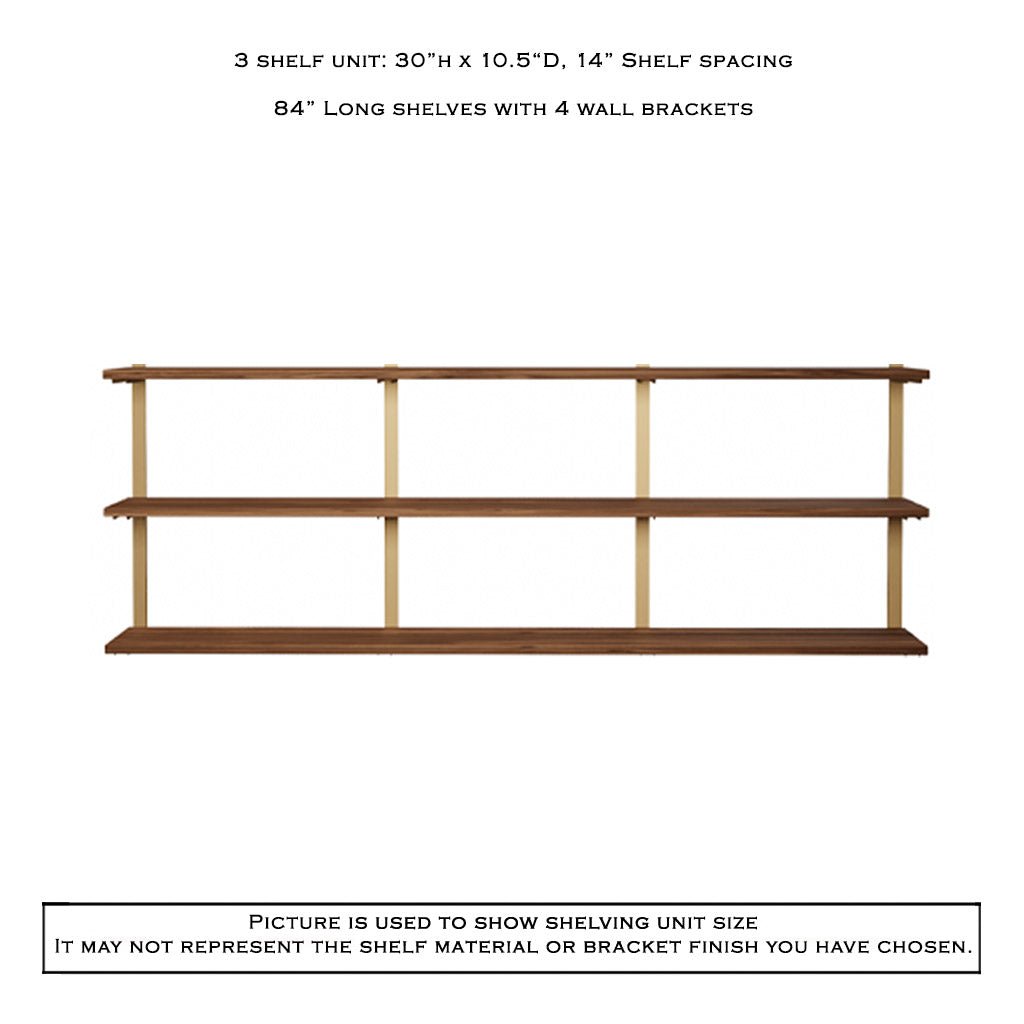 Wall Mount 3 Shelf Unit: 30" H