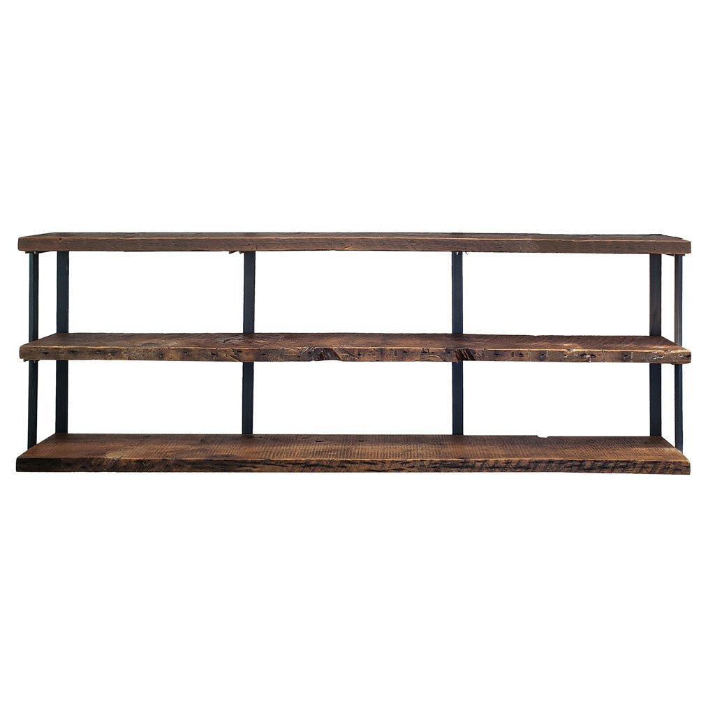 Wall Mount 3 Shelf Unit with Bookends: 30"H
