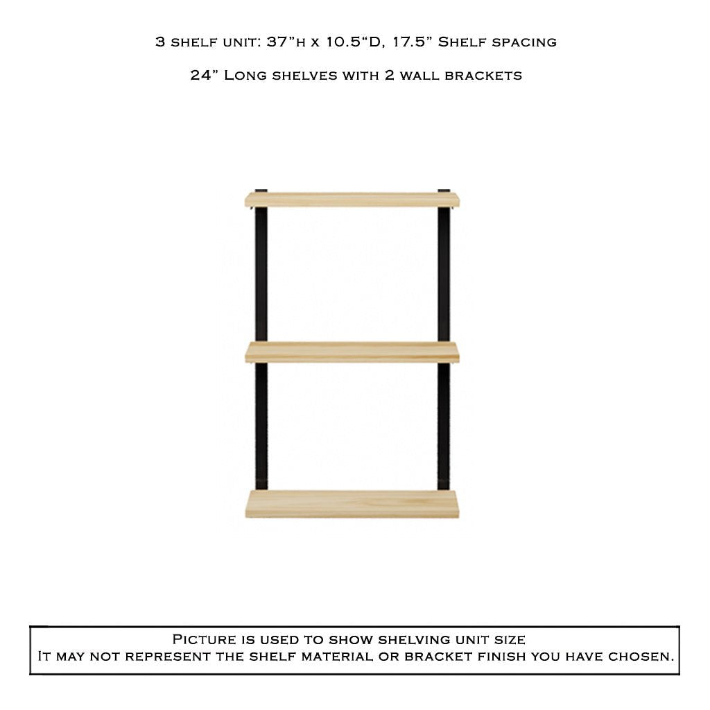 Wall Mount 3 Shelf Unit: 37" H