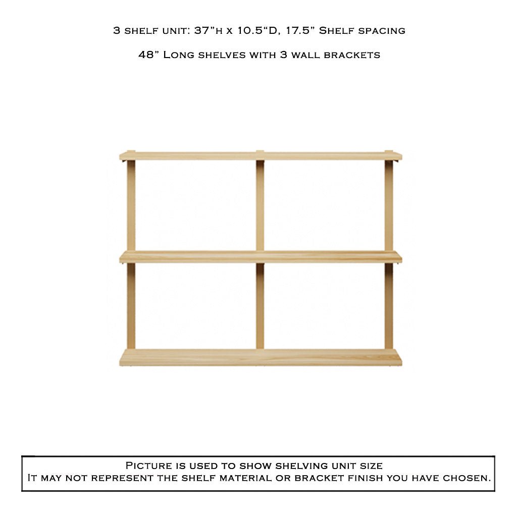 Wall Mount 3 Shelf Unit: 37" H