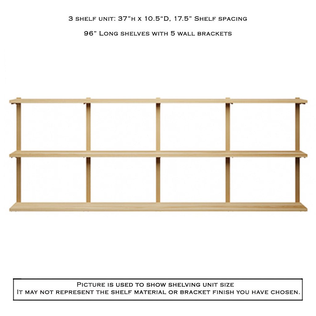 Wall Mount 3 Shelf Unit: 37" H