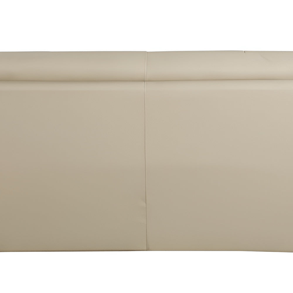 86" Beige Faux Leather Sofa With Black Legs