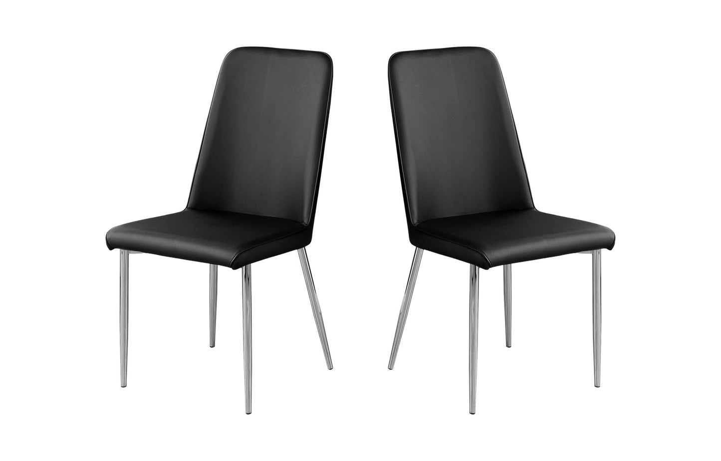 Set of Two White And Silver Upholstered Faux Leather Dining Side Chairs
