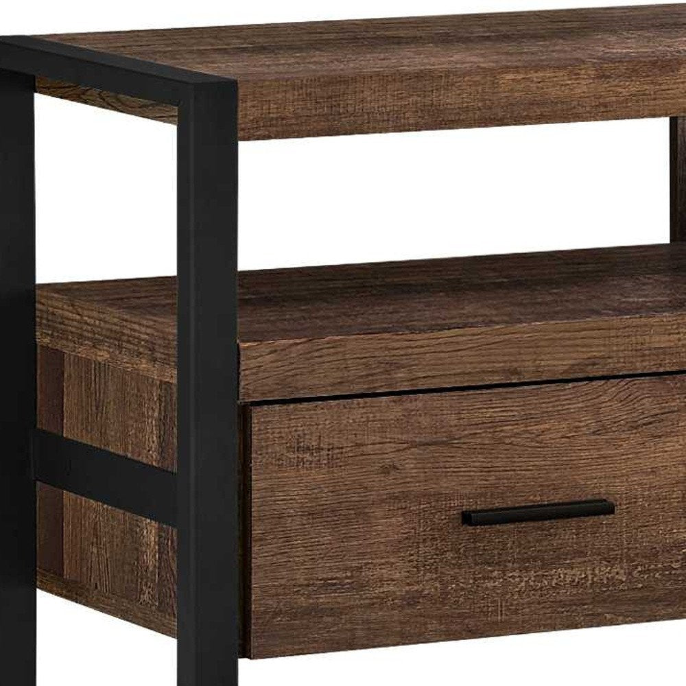 59" Black and Gray Cabinet Enclosed Storage TV Stand