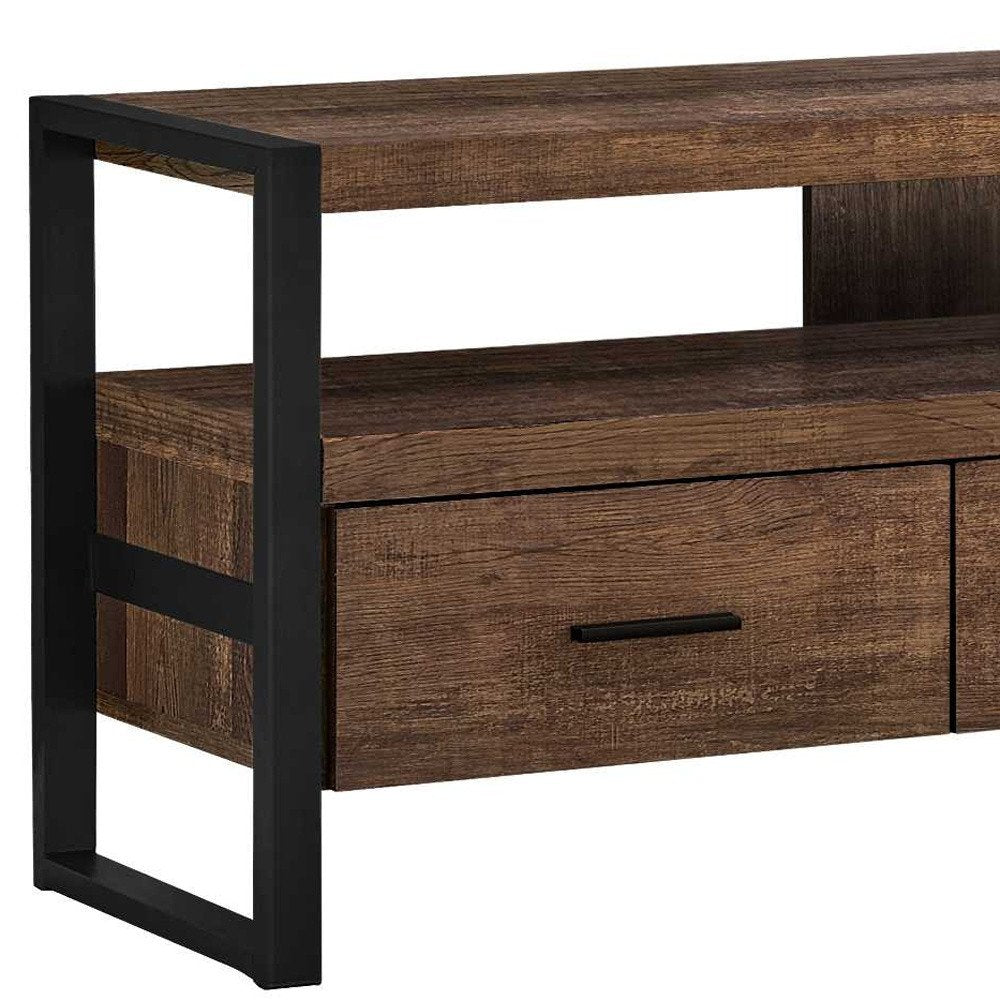 59" Black and Gray Cabinet Enclosed Storage TV Stand