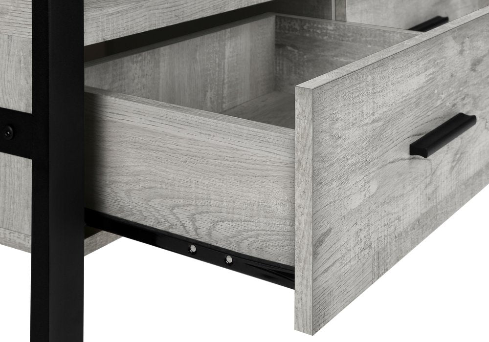 59" Black and Gray Cabinet Enclosed Storage TV Stand