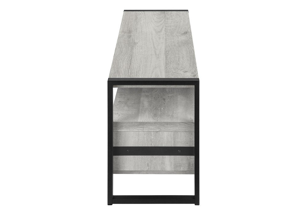 59" Black and Gray Cabinet Enclosed Storage TV Stand