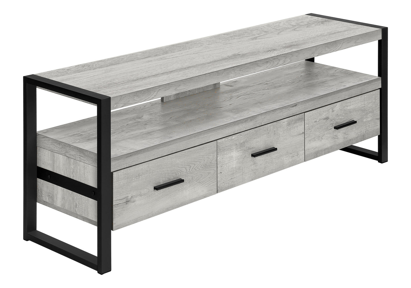 59" Brown and Black Cabinet Enclosed Storage TV Stand