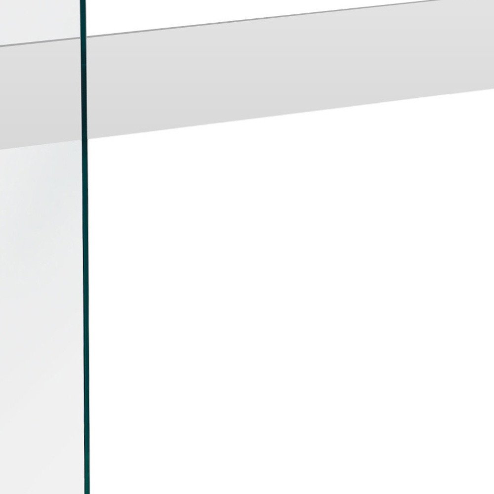 44" White and Clear Solid Console Table