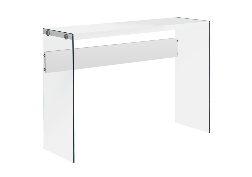 44" White and Clear Solid Console Table