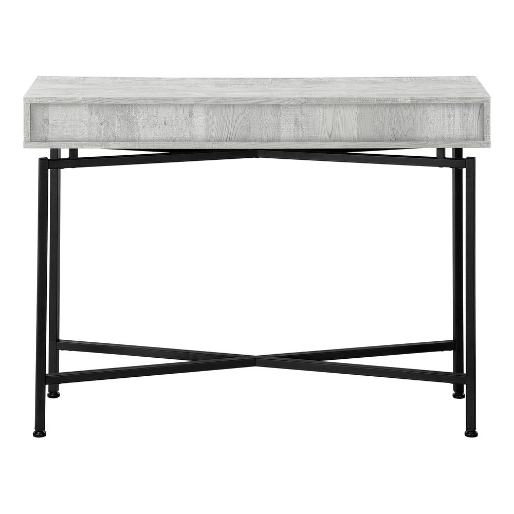 43" Gray And Black Cross Leg Console Table