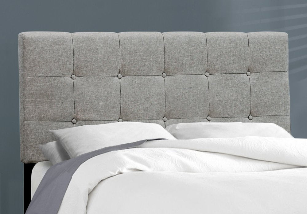 Beige Full Tufted Upholstered Bed Frame