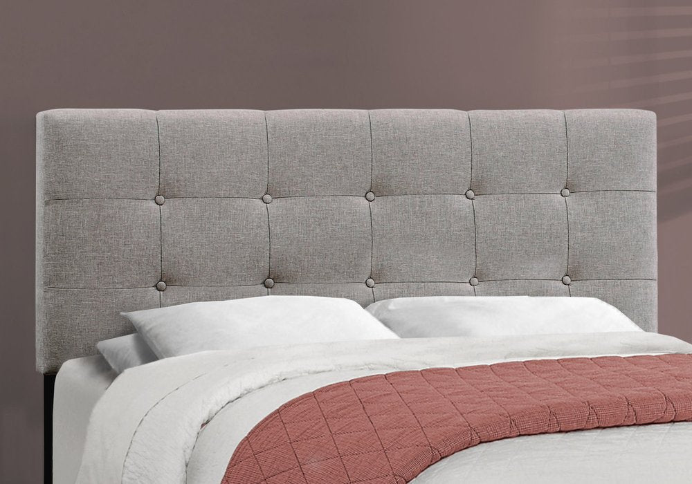 Gray Queen Tufted Upholstered Bed Frame