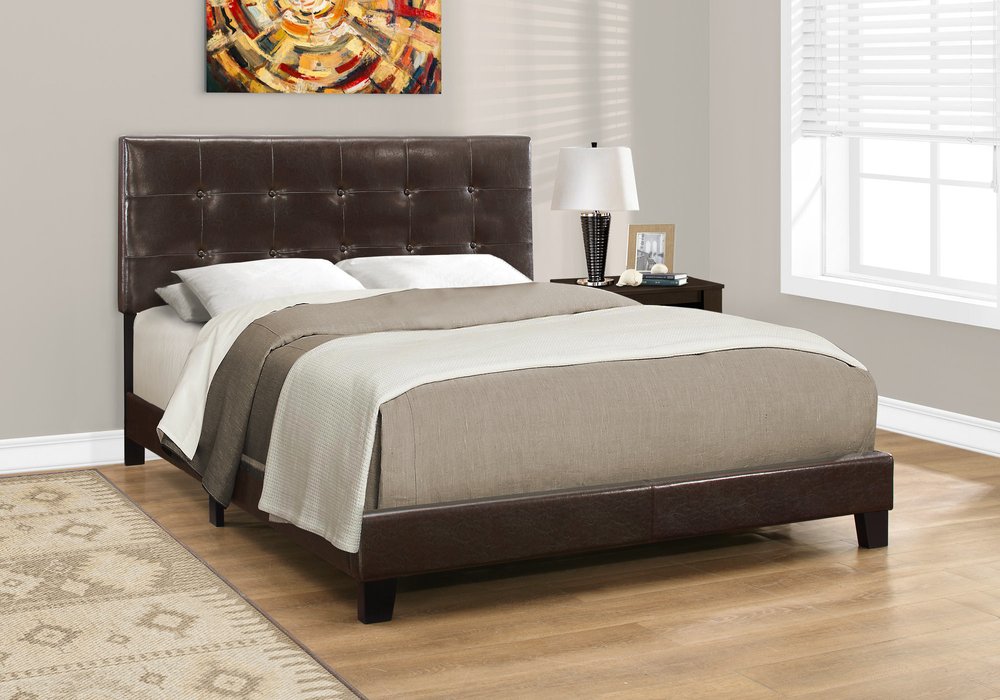 Gray Queen Tufted Upholstered Bed Frame