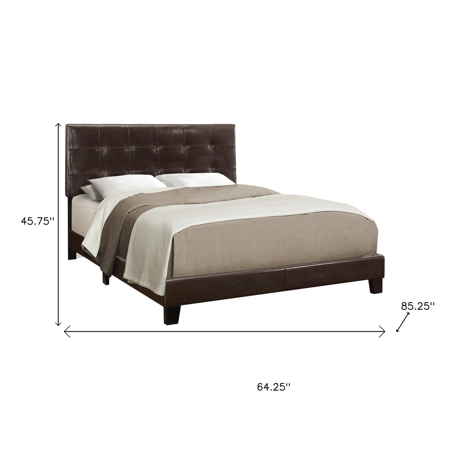 Gray Queen Tufted Upholstered Bed Frame