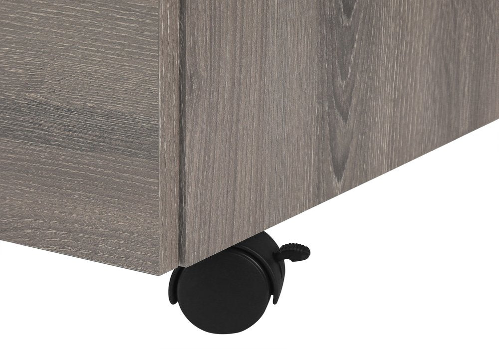 25" White And Gray Particle Board and Wood Filing Cabinet With Drawers