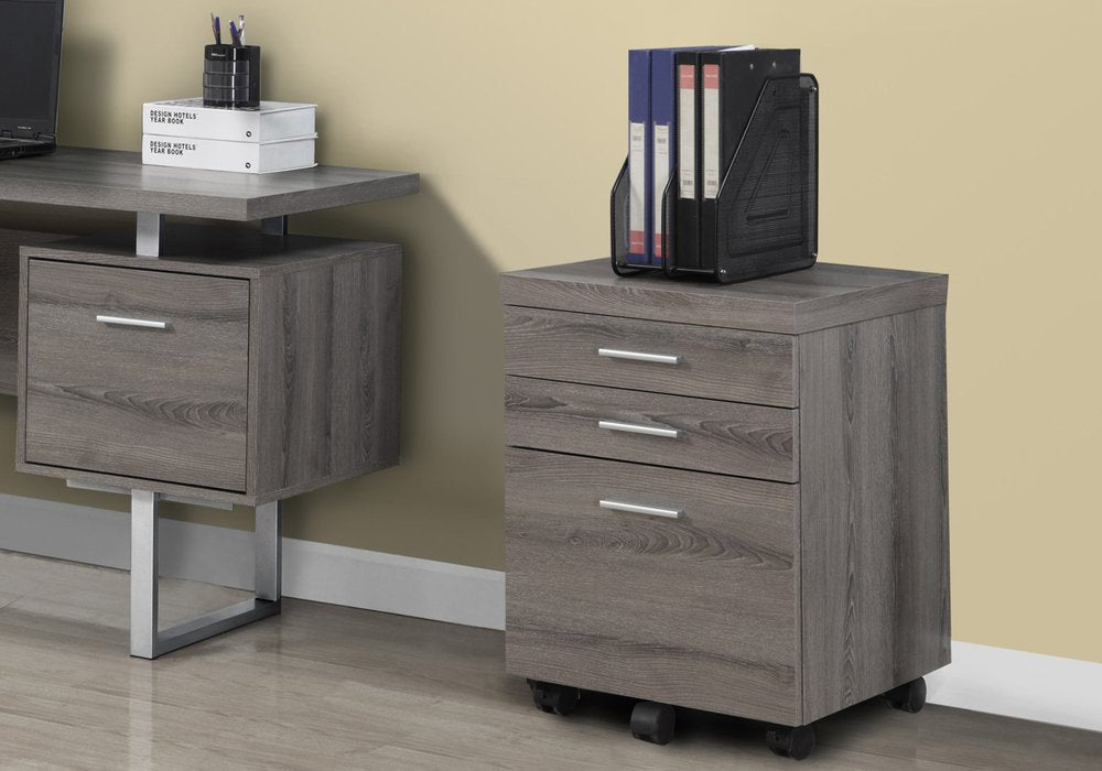 25" Gray Particle Board Filing Cabinet With Drawers