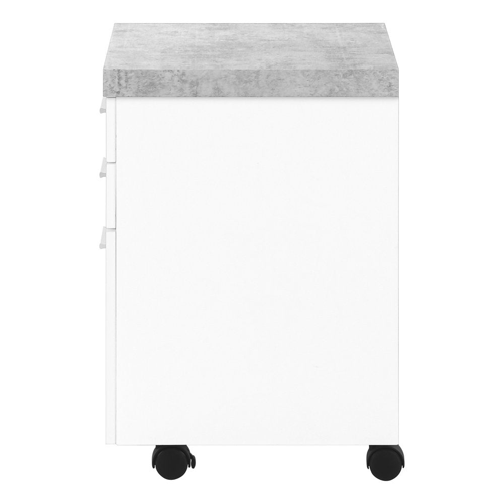 25" Gray Particle Board Filing Cabinet With Drawers