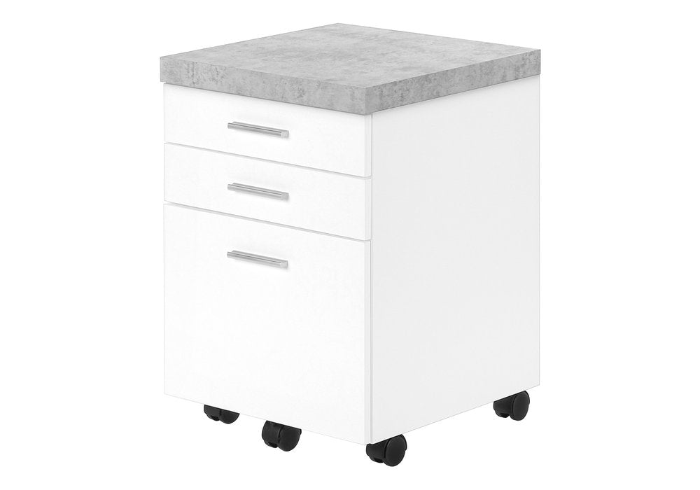 25" Gray Particle Board Filing Cabinet With Drawers