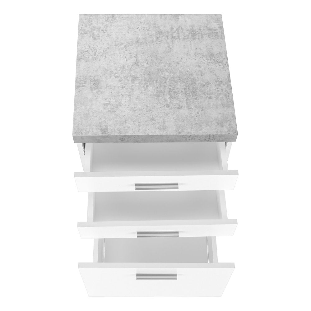 25" Gray Particle Board Filing Cabinet With Drawers