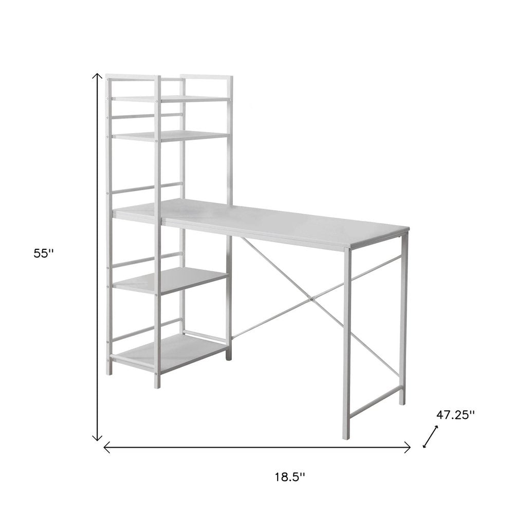 19" Dark Brown and Silver Computer Desk