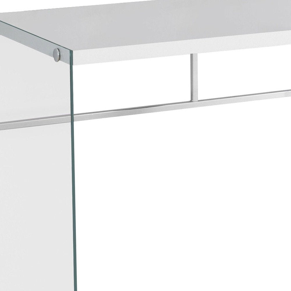 48" White and Clear Computer Desk