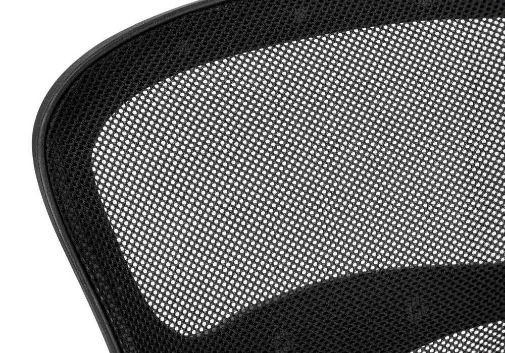 Black Polyester Seat Swivel Adjustable Task Chair Mesh Back Plastic Frame