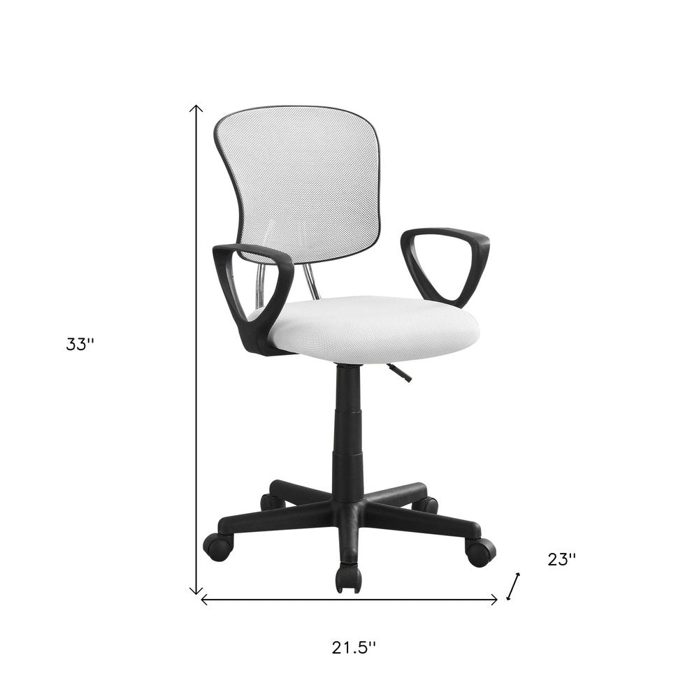 Black Polyester Seat Swivel Adjustable Task Chair Mesh Back Plastic Frame