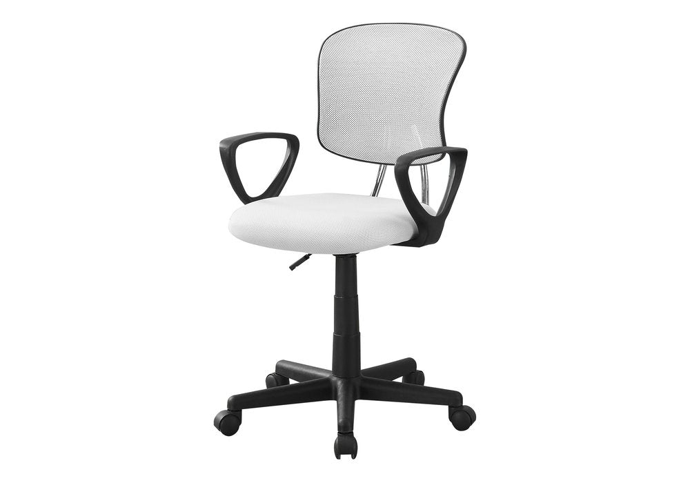 Black Polyester Seat Swivel Adjustable Task Chair Mesh Back Plastic Frame