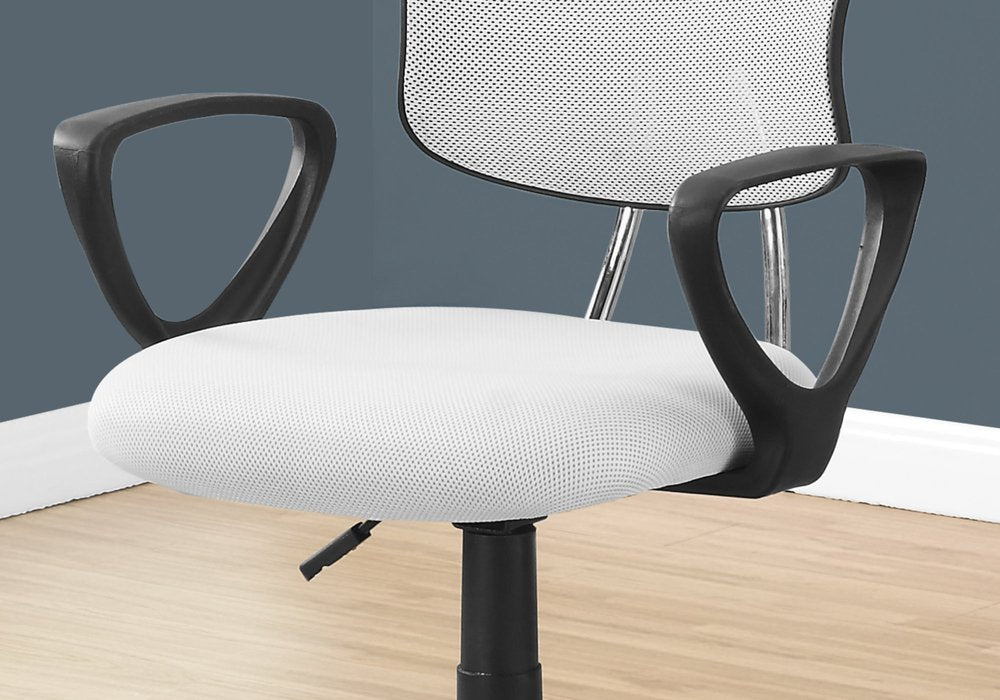 Black Polyester Seat Swivel Adjustable Task Chair Mesh Back Plastic Frame
