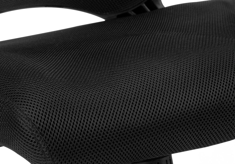 Black Polyester Seat Swivel Adjustable Task Chair Mesh Back Plastic Frame