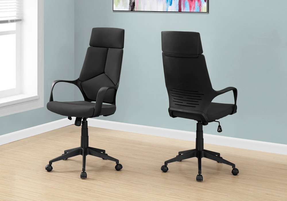 Gray Fabric Tufted Seat Swivel Adjustable Executive Chair Fabric Back Plastic Frame