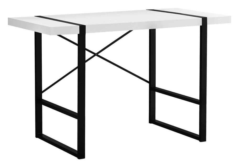 24" White and Black Computer Desk