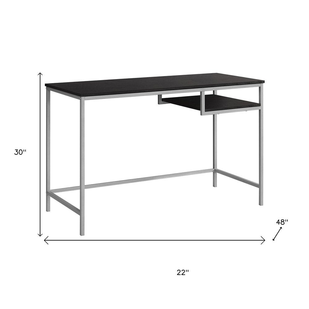 22" White and Silver Computer Desk