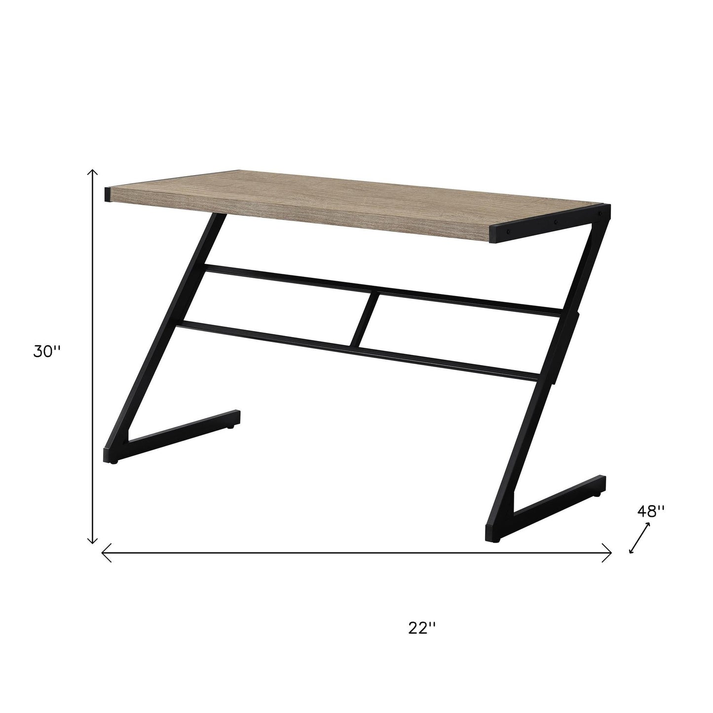 22" White and Silver Computer Desk