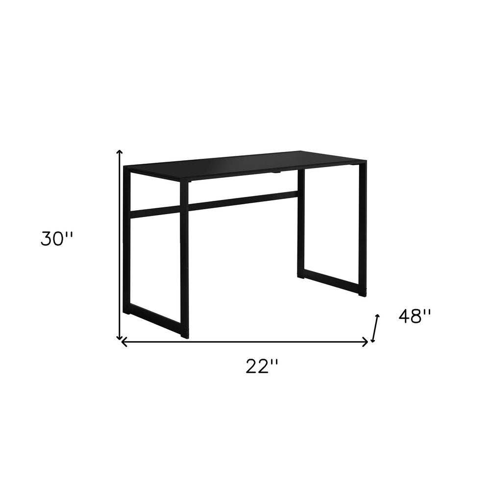 22" Black Glass Computer Desk